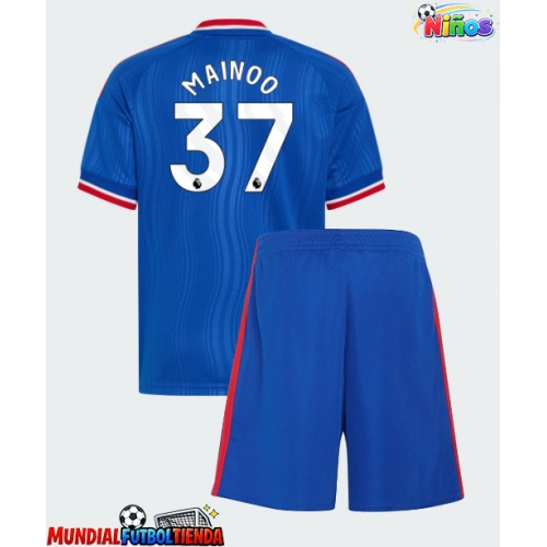 Camiseta Manchester United Kobbie Mainoo #37 Segunda Equipación Replica 2026-27 para niños mangas cortas (+ Pantalones cortos)